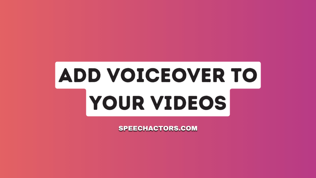 Add Voiceover To Your Videos