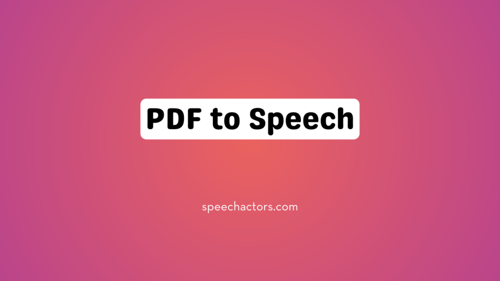PDF to Speech