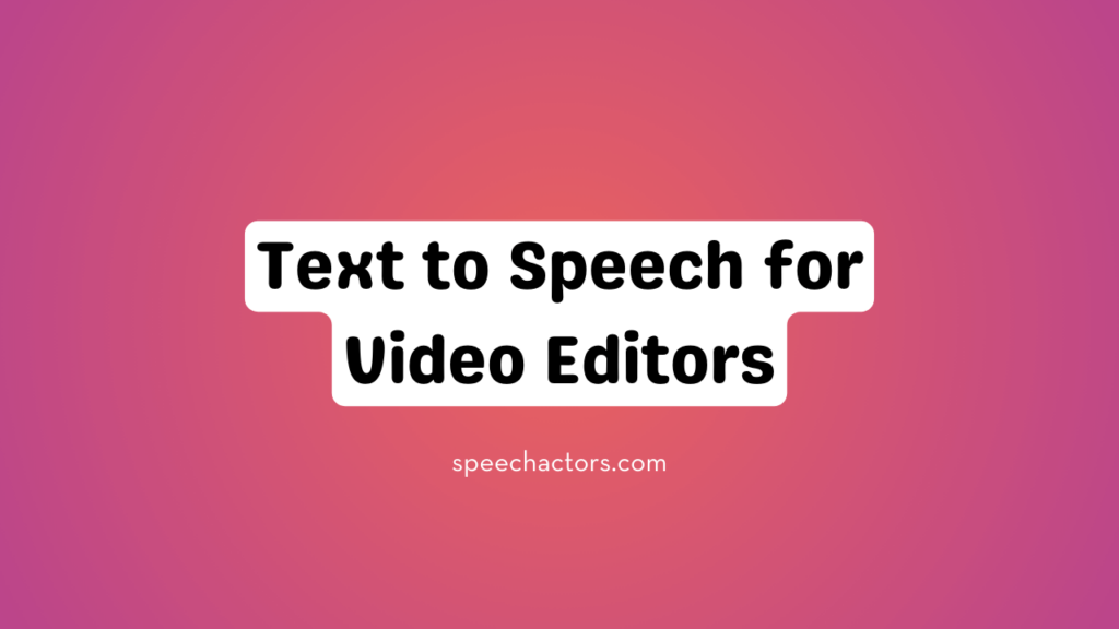 Text to Speech for Video Editors