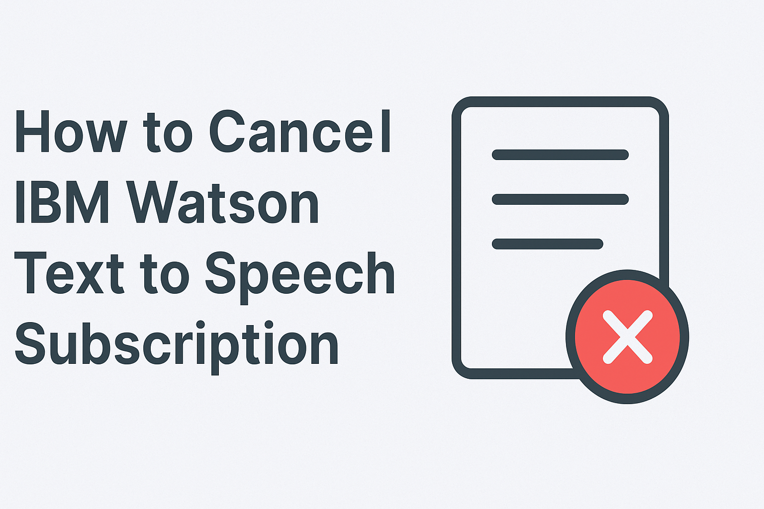 How to Cancel IBM Watson Text to Speech Subscription